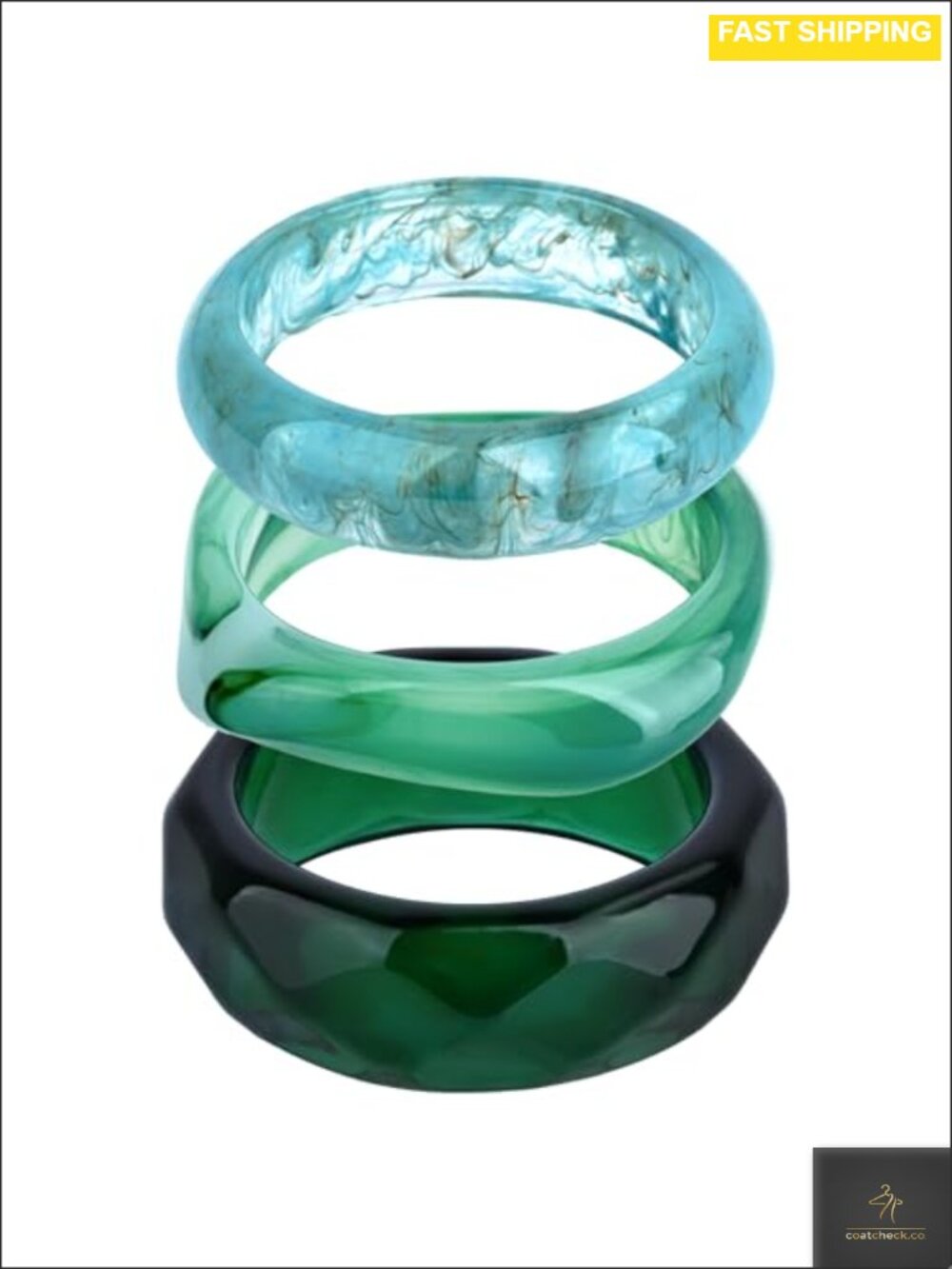 Chunky Wide Acrylic Resin Bangle Bracelet Set Stackable